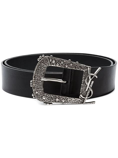 ysl cheyenne monogram belt|SAINT LAURENT Calfskin Monogram Cheyenne Belt 95 38.